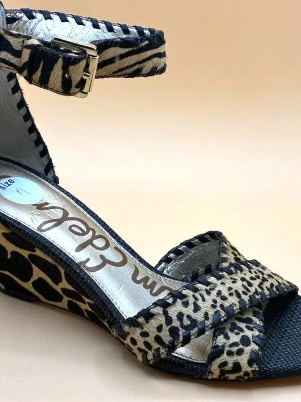 *EUC* Sam Edelman SILVIA Animal Print Wedge Sandals. Women's Size 7 M Leop